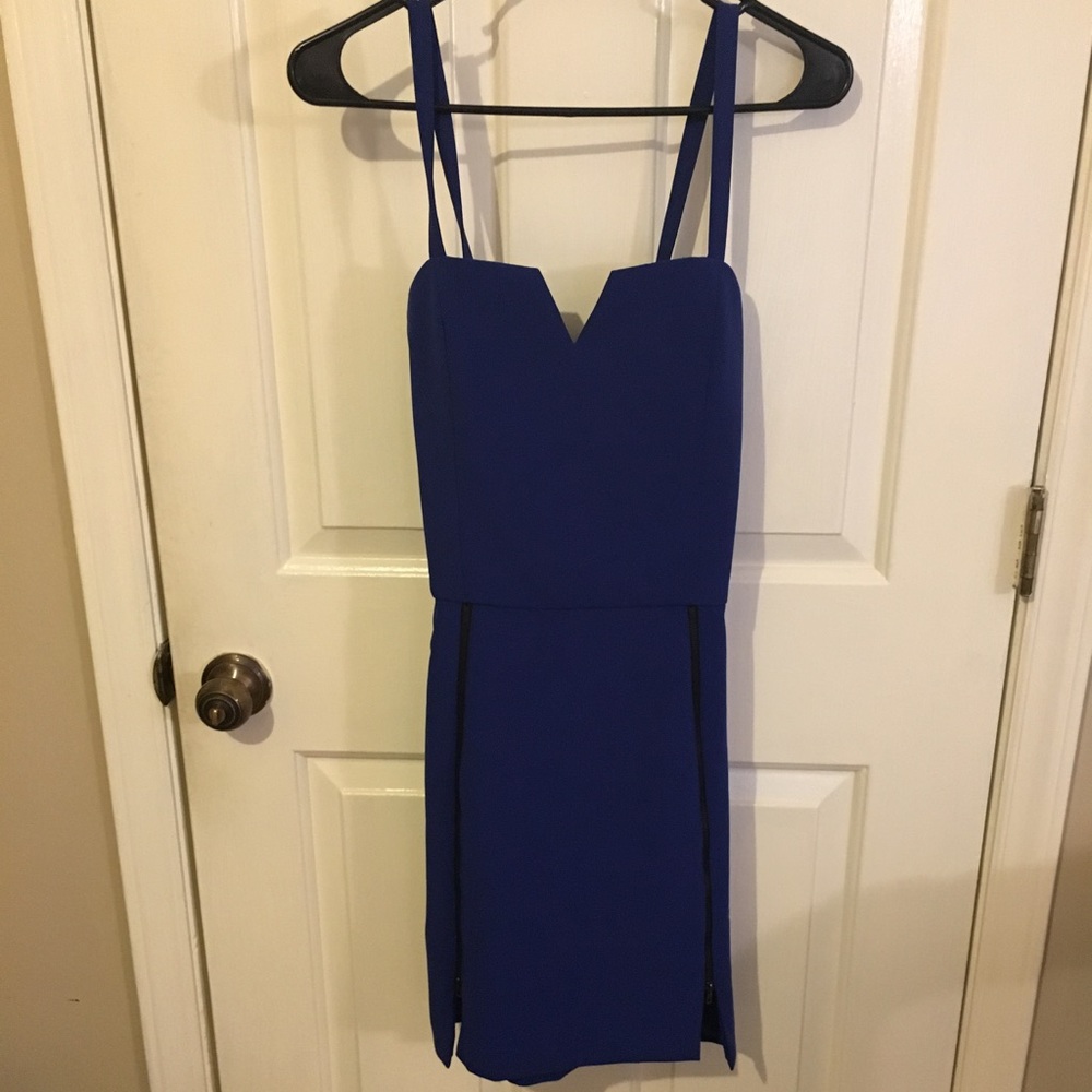 Navy Dress w/Zipper slits